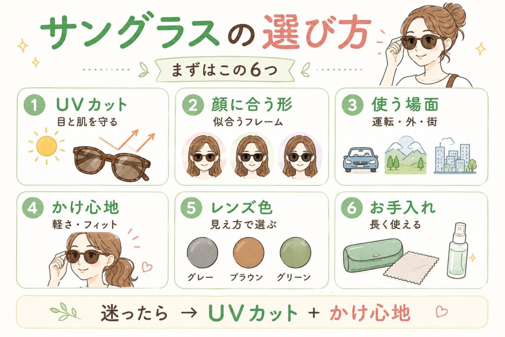 サングラスの選び方のヒント