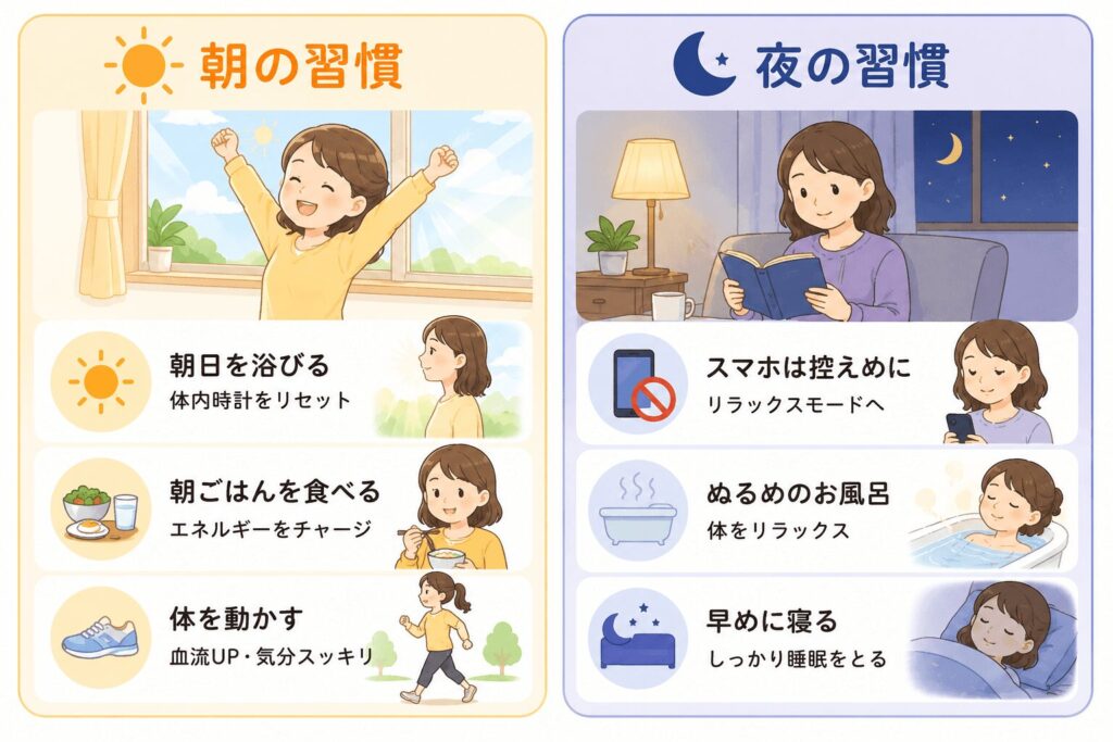 慢性疲労を整える朝と夜の生活習慣